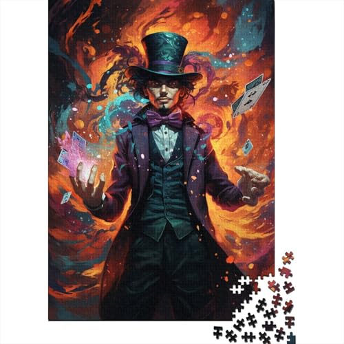 Puzzle für Erwachsene, 1000 Teile, Dark Side Card Magician's Colorful Psychedelics, Puzzle für Erwachsene, anspruchsvolles Denkspiel (Größe 75 x 50 cm) von LiJianXXE