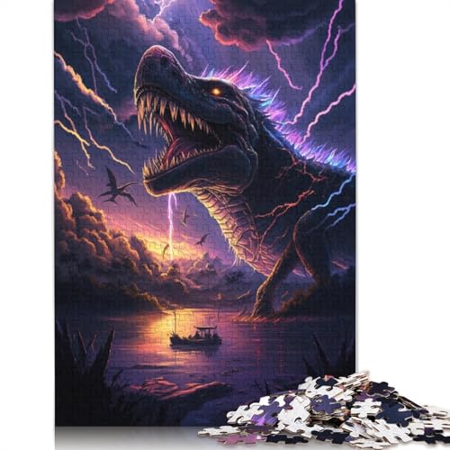 Puzzle für Erwachsene, 1000 Teile, Fantasie-Dinosaurier-Puzzle für Erwachsene und Kinder, Holzpuzzle, Spielzeug, Denkspiel, Größe: 75 x 50 cm von LiJianXXE