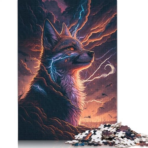 Puzzle für Erwachsene, 1000 Teile, Fantasie-Fuchs-Tierpuzzle für Erwachsene, Holzpuzzle, Lernspiele, Heimdekorationspuzzle. Größe: 75 x 50 cm von LiJianXXE