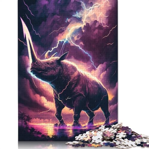 Puzzle für Erwachsene, 1000 Teile, Fantasie-Tier-Nashorn, Puzzle für Erwachsene und Kinder, Papppuzzle, Spielzeug, Denkspiel, Größe: 38 x 26 cm von LiJianXXE