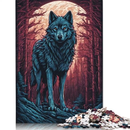 Puzzle für Erwachsene, 1000 Teile, Fantasy-Wolf-Puzzle für Erwachsene, Kartonpuzzle, Heimdekoration, Größe: 38 x 26 cm von LiJianXXE