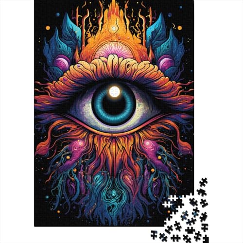 Puzzle für Erwachsene, 1000 Teile, Farbfantasie, psychedelische Augen, kreative Holzpuzzles, Puzzle, Mitmachspiel, Familiendekoration (Größe 75 x 50 cm) von LiJianXXE