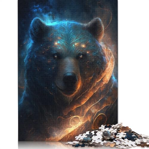 Puzzle für Erwachsene, 1000 Teile, Feuertier, Braunbär, Puzzle für Erwachsene und Kinder, Papppuzzle, Spielzeug, Denkspiel, Größe: 38 x 26 cm von LiJianXXE