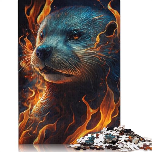 Puzzle für Erwachsene, 1000 Teile, Feuertier-Otter, Puzzle für Erwachsene und Kinder, Holzpuzzle, Spielzeug, Denkspiel, Größe: 75 x 50 cm von LiJianXXE