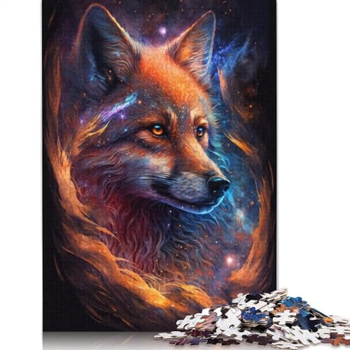 Puzzle für Erwachsene, 1000 Teile, Galaxiennebel, Fuchs, Puzzle für Erwachsene, Puzzle, Holzpuzzle, Heimdekoration, Puzzlespielzeug (Größe 75 x 50 cm) von LiJianXXE