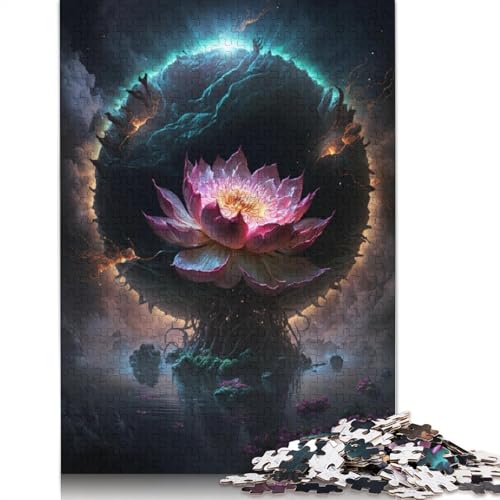 Puzzle für Erwachsene, 1000 Teile, Galaxy Art Lotus, Puzzle für Erwachsene, Kartonpuzzle, Heimdekoration, Größe: 38 x 26 cm von LiJianXXE