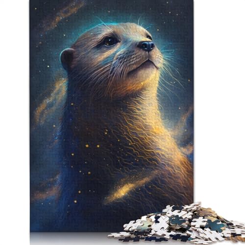 Puzzle für Erwachsene, 1000 Teile, Galaxy Art Otter, Puzzle für Erwachsene und Kinder, Holzpuzzle, Spielzeug, Denkspiel, Größe: 75 x 50 cm von LiJianXXE