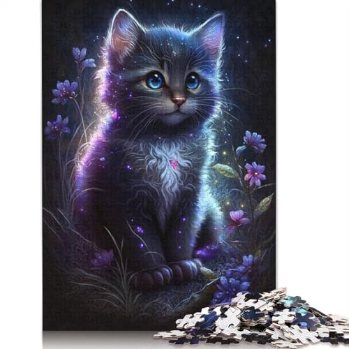 Puzzle für Erwachsene, 1000 Teile, Kätzchen, Blume, Galaxie, Puzzle für Erwachsene und Kinder, Holzpuzzle, Spielzeug, Denkspiel, Größe: 75 x 50 cm von LiJianXXE