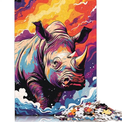 Puzzle für Erwachsene, 1000 Teile, Nashorn-Puzzles für Erwachsene und Kinder, Holzpuzzle, Familienaktivität, 75 x 50 cm von LiJianXXE