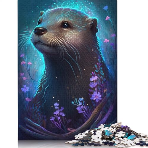 Puzzle für Erwachsene, 1000 Teile, Otter-Blumen-Galaxie, Puzzle für Erwachsene und Kinder, Holzpuzzle, Spielzeug, Denkspiel, Größe: 75 x 50 cm von LiJianXXE