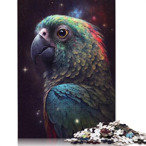 Puzzle für Erwachsene, 1000 Teile, Papageien-Galaxie, Puzzle für Erwachsene, Holzpuzzle, lustiges Geschenk, Größe: 75 x 50 cm von LiJianXXE