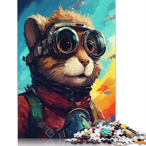 Puzzle für Erwachsene, 1000 Teile, Roboter-Eichhörnchen-Puzzles für Erwachsene und Kinder, Holzpuzzle, Familienaktivität, 75 x 50 cm von LiJianXXE