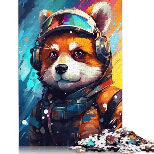 Puzzle für Erwachsene, 1000 Teile, Roboter-Waschbär, Puzzle für Erwachsene, Holzpuzzle, Lernspielzeug, 75 x 50 cm von LiJianXXE