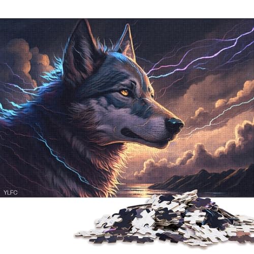 Puzzle für Erwachsene, 1000 Teile, Tier-Puzzle mit Husky-Hund, Holzpuzzle für Kinder, tolles Geschenk für Erwachsene 38x26cm/1000 Teile von LiJianXXE