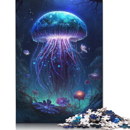 Puzzle für Erwachsene, 1000 Teile, Traumquallen-Blumenpuzzle für Erwachsene, Kartonpuzzle, Lernspiele, Heimdekorationspuzzle. Größe: 38 x 26 cm von LiJianXXE