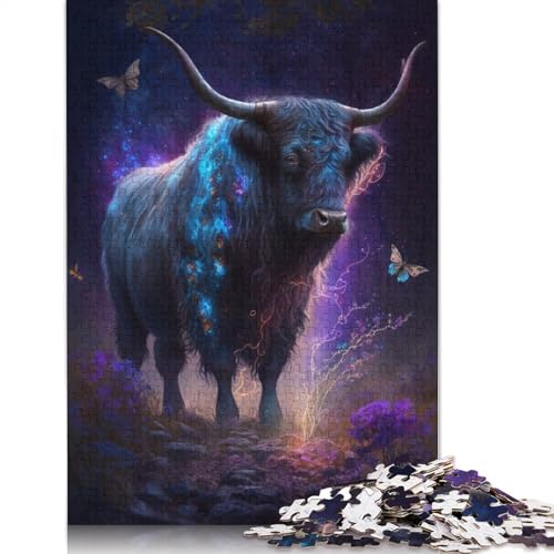 Puzzle für Erwachsene, 1000 Teile, Yak-Blumen-Galaxie, Puzzle für Erwachsene und Kinder, Papppuzzle, Spielzeug, Denkspiel, Größe: 38 x 26 cm von LiJianXXE