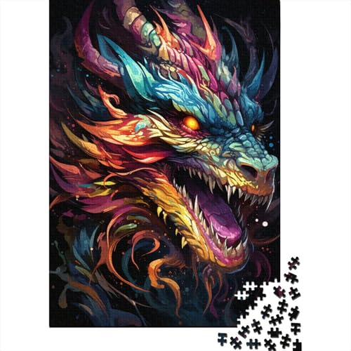 Puzzle für Erwachsene, 1000 Teile, Zeichnung, Tier, Drache, Puzzle für Erwachsene, anspruchsvolles Denkspiel (Größe 75 x 50 cm) von LiJianXXE