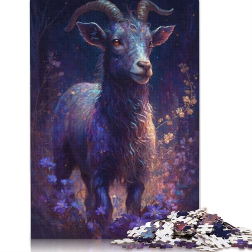 Puzzle für Erwachsene, 1000 Teile, Ziegenblumen-Galaxie-Puzzle für Erwachsene, Holzpuzzle, Lernspiele, Heimdekorationspuzzle. Größe: 75 x 50 cm von LiJianXXE