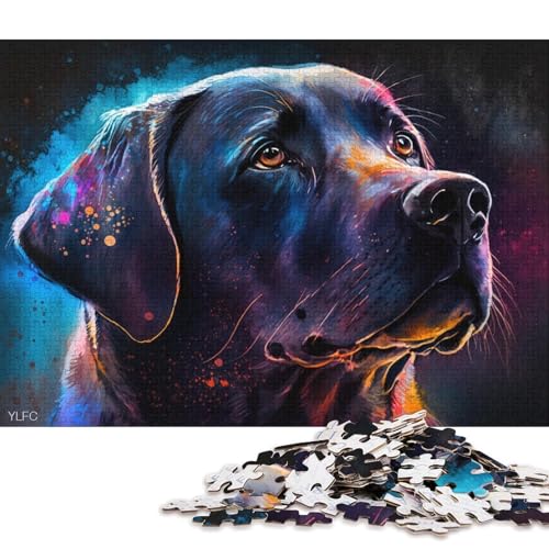 Puzzle für Erwachsene, 1000 Teile, buntes Labrador-Hunde-Puzzle für Erwachsene, Holzpuzzle, Heimdekoration (Größe 75 * 50 cm) von LiJianXXE