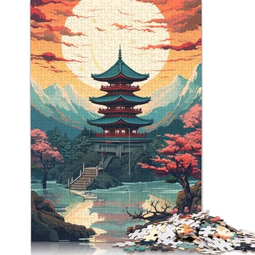 Puzzle für Erwachsene, 1000 Teile, japanische Tempel, Puzzle für Erwachsene, Papppuzzle, tolle Geschenke für Weihnachten, Größe: 38 x 26 cm von LiJianXXE