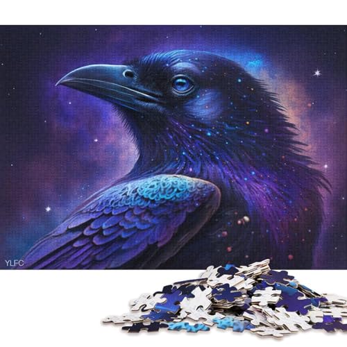 Puzzle für Erwachsene, 1000 Teile, kosmisches Tier, Krähen-Puzzle für Erwachsene, Holzpuzzle, tolles Geschenk für Erwachsene (Größe 75 * 50 cm) von LiJianXXE