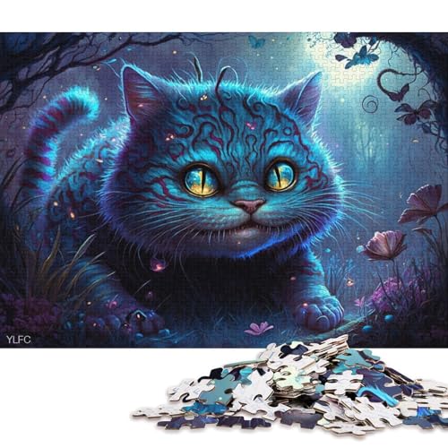 Puzzle für Erwachsene, 1000 Teile, magische psychedelische Katze, Puzzle für Erwachsene, Kartonpuzzle, Lernspielzeug, Familienspiele (Größe 38 * 26 cm) von LiJianXXE