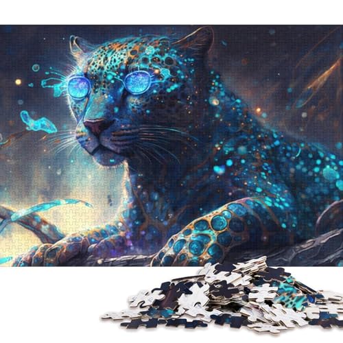 Puzzle für Erwachsene, 1000 Teile, magischer Leopardenkrieger, Puzzle für Erwachsene, Holzpuzzle, Heimdekorations-Puzzle 75x50cm/1000 Teile von LiJianXXE