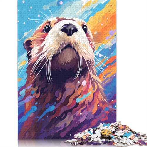 Puzzle für Erwachsene, 1000 Teile, schönes Otter-Puzzle für Erwachsene, Holzpuzzle, Lernspielzeug, 75 x 50 cm von LiJianXXE