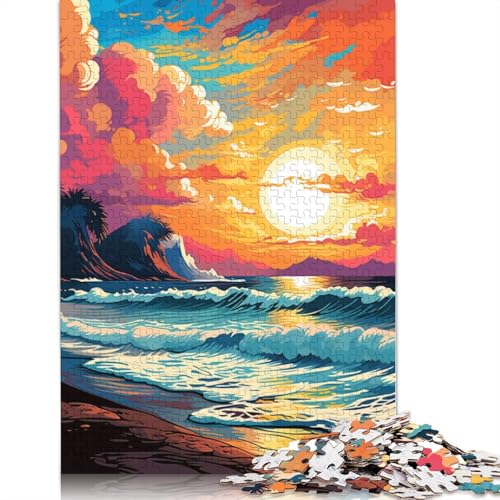 Puzzle für Erwachsene, 1000 Teile, schönes Strandpuzzle, Holzpuzzle, tolles Geschenk für Erwachsene, 75 x 50 cm von LiJianXXE