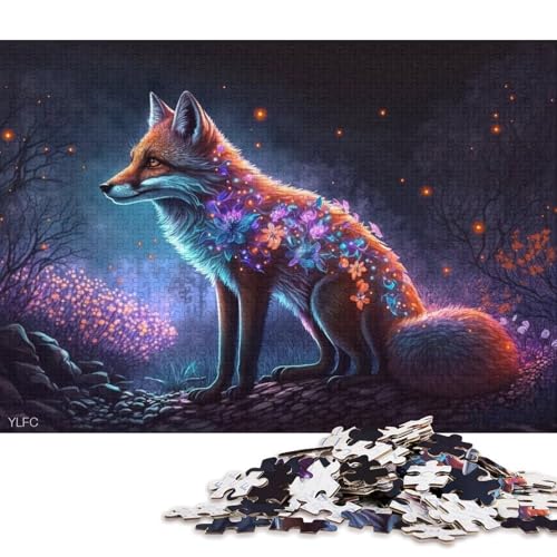 Puzzle für Erwachsene, 1000-teiliges Magic Fox-Puzzle für Erwachsene, Holzpuzzle, tolles Geschenk für Erwachsene 38x26cm/1000 Teile von LiJianXXE