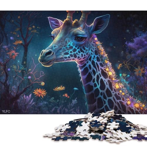 Puzzle für Erwachsene, 1000-teiliges magisches Giraffen-Puzzle für Erwachsene, Holzpuzzle, Heimdekoration (Größe 75 * 50 cm) von LiJianXXE