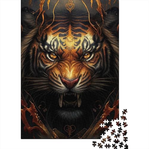 Puzzle für Erwachsene, Ägyptische Tiger, 1000-teiliges Puzzle für Erwachsene, Holzpuzzle für Erwachsene und Kinder ab 12 Jahren, Lernspielzeug, Größe: 75 x 50 cm von LiJianXXE