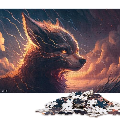 Puzzle für Erwachsene, Art Dream Fox, 1000-teiliges Puzzle, Holzpuzzle für Erwachsene und Kinder ab 12 Jahren zur Heimdekoration 38x26cm/1000 Teile von LiJianXXE