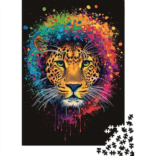 Puzzle für Erwachsene, Art Leopard, 1000 Teile, für Erwachsene, Geschenke, Holzpuzzle, geeignet für Kinder ab 12 Jahren, tolles Geschenk für Erwachsene, Größe: 75 x 50 cm von LiJianXXE