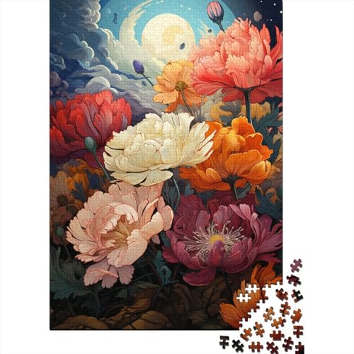 Puzzle für Erwachsene, Bezaubernde Blumen, 1000 Teile, Holzpuzzle für Jugendliche und Erwachsene, Lernspiel, Herausforderungsspielzeug, 50 x 75 cm von LiJianXXE