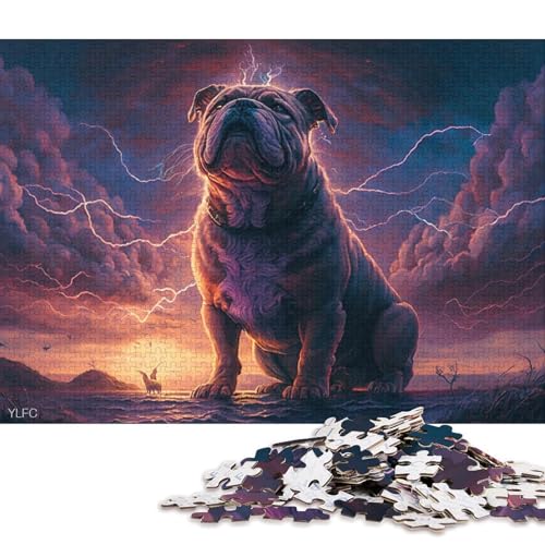 Puzzle für Erwachsene, Bulldogge, 1000 Teile, Puzzle aus Holz, für Jugendliche und Kinder, anspruchsvolles Spiel, Geschenke 38x26cm/1000 Teile von LiJianXXE