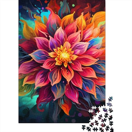 Puzzle für Erwachsene, Bunte Blumen in voller Blüte, 1000-teiliges Puzzle für Erwachsene, Holzpuzzle für Erwachsene und Kinder, Lernpuzzle, Größe: 75 x 50 cm von LiJianXXE