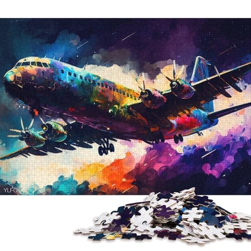 Puzzle für Erwachsene, Bunte Flugzeuge für Erwachsene, 1000 Teile, Puzzle-Geschenke, Holzpuzzle für Erwachsene und Kinder ab 12 Jahren, ideal (Größe 75 * 50 cm) von LiJianXXE