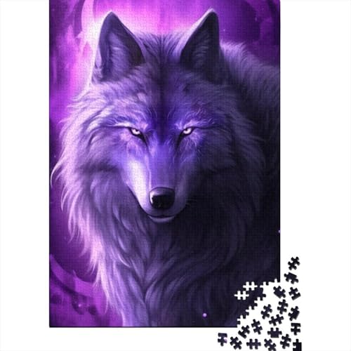 Puzzle für Erwachsene, Cosmic Wolf, 1000-teiliges Puzzle für Erwachsene, Holzpuzzle für Erwachsene und Kinder, Lernpuzzle, Größe: 75 x 50 cm von LiJianXXE