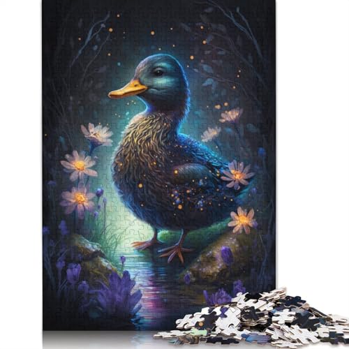 Puzzle für Erwachsene, Fantasie-Enten-Blumen-Puzzle, 1000 Teile, Holzpuzzle, geeignet für Erwachsene und Jugendliche ab 12 Jahren, tolles Geschenk für Erwachsene, Größe: 75 x 50 cm von LiJianXXE