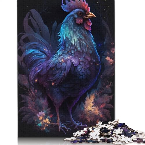 Puzzle für Erwachsene, Fantasie-Hahnblüten-Puzzle für Erwachsene, 1000 Puzzleteile aus Pappe, geeignet für Erwachsene, Geschenkideen, Größe: 38 x 26 cm von LiJianXXE