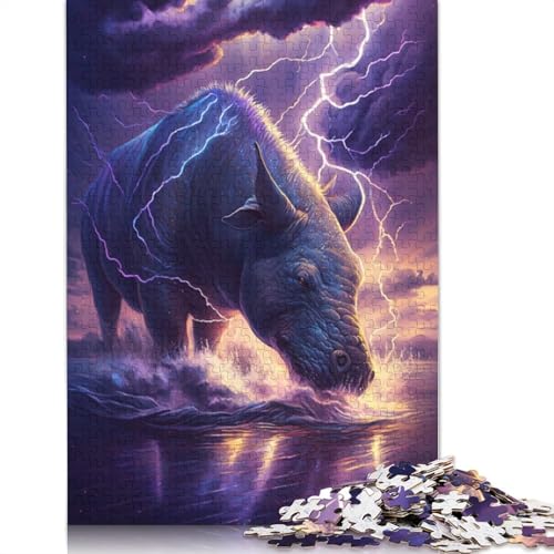 Puzzle für Erwachsene, Fantasie-Nilpferd, 1000-teiliges Puzzle, Kartonpuzzle für Erwachsene und Kinder ab 12 Jahren, Lernspielzeug, Größe: 38 x 26 cm von LiJianXXE