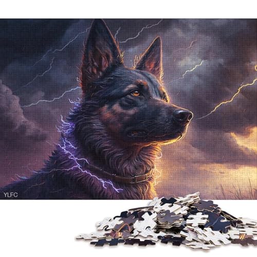 Puzzle für Erwachsene, Fantasy-Kunst, Deutscher Schäferhund für Erwachsene, 1000-teiliges Puzzle, Holzpuzzle für Erwachsene und Kinder, pädagogische Herausforderung 75x50cm/1000 Teile von LiJianXXE