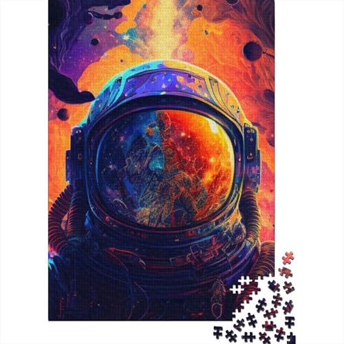 Puzzle für Erwachsene, Farb-Astronaut, 1000-teiliges Puzzle für Erwachsene, Holzpuzzle für Erwachsene und Kinder ab 12 Jahren, Lernspielzeug, Größe: 75 x 50 cm von LiJianXXE