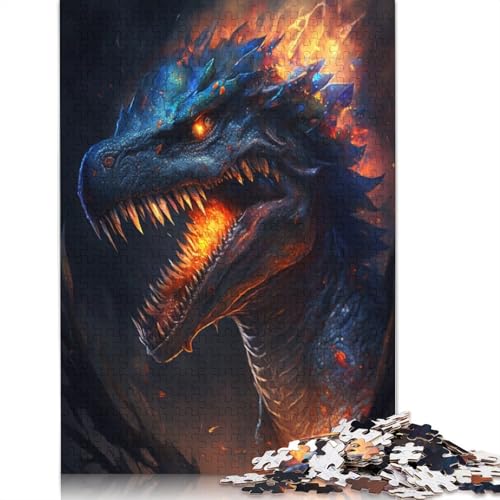 Puzzle für Erwachsene, Feuertier-Dinosaurier, Puzzle 1000 Teile für Erwachsene, Holzpuzzle, geeignet für Erwachsene und Kinder ab 12 Jahren, Geschenkideen, Größe: 75 x 50 cm von LiJianXXE