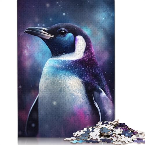 Puzzle für Erwachsene, Galaxie-Pinguin-Puzzle, 1000 Teile, Kartonpuzzle, geeignet für Erwachsene und Jugendliche ab 12 Jahren, tolles Geschenk für Erwachsene, Größe: 38 x 26 cm von LiJianXXE