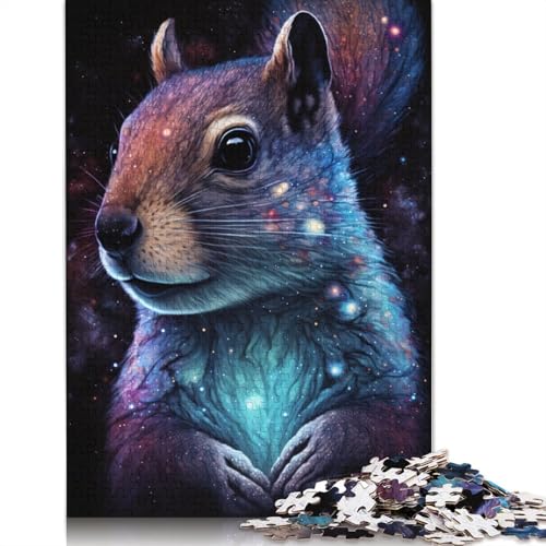 Puzzle für Erwachsene, Galaxie-Tier-Eichhörnchen, 1000-teiliges Puzzle aus Karton für Erwachsene und Kinder ab 12 Jahren, lustige Spiele für die ganze Familie (Größe 38 x 26 cm) von LiJianXXE