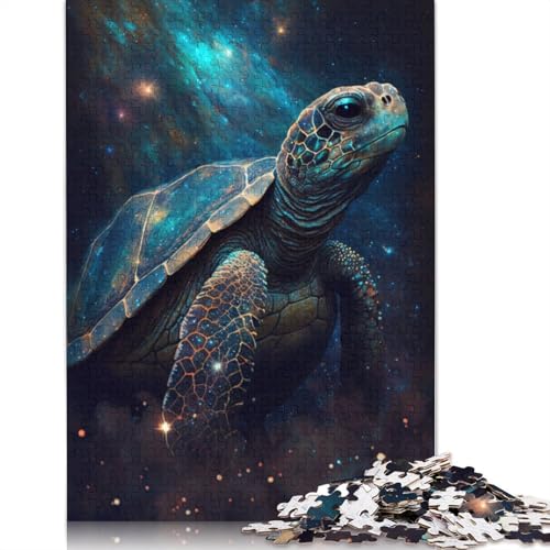 Puzzle für Erwachsene, Galaxie-Tierschildkröte, Puzzle 1000 Teile für Erwachsene, Holzpuzzle für Erwachsene und Kinder, Familienpuzzlespiel (Größe 75 x 50 cm) von LiJianXXE