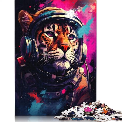 Puzzle für Erwachsene, Geschenke für Astronauten und Leoparden, 1000 Teile, Puzzle aus Pappe für Erwachsene und Kinder ab 12 Jahren, tolles Geschenk für Erwachsene, 38 x 26 cm von LiJianXXE