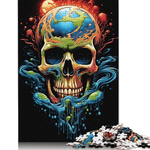 Puzzle für Erwachsene, Graffiti-Kunst, Totenkopf, 1000 Teile, Kartonpuzzle für Erwachsene und Kinder, Lernspiel, Größe: 38 x 26 cm von LiJianXXE